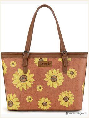 Embroidered Sunflower Tote Bag Western Floral Shoulder Bag Large